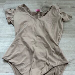 Pink Lily beige body suit new.